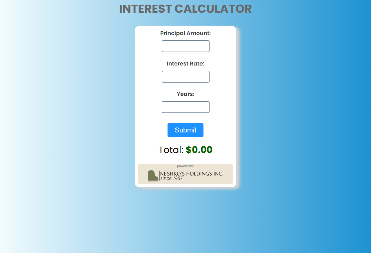 Interest Calculator Project